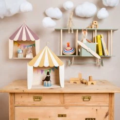 Shelving Up Warsaw Circus Wooden Shelf - Mustard/White