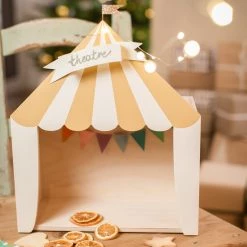 Shelving Up Warsaw Circus Wooden Shelf - Mustard/White