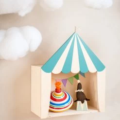 Up Warsaw Circus Wooden Shelf - Ocean Green Shelving