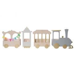 Up Warsaw The Fantasy Express Train Shelf - Natural | White | Grey