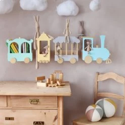 Shelving Up Warsaw The Fantasy Express Train Shelf - Pastel Grey