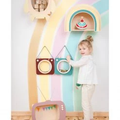 Shelving Up Warsaw Kids TV Wooden Shelf - Dusty Pink