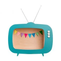 Up Warsaw Kids TV Wooden Shelf - Ocean Green