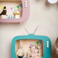 Up Warsaw Kids TV Wooden Shelf - Ocean Green