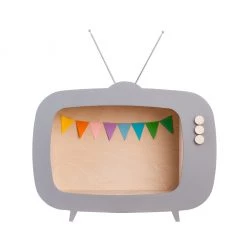 Shelving Up Warsaw Kids TV Wooden Shelf - Dusty Grey