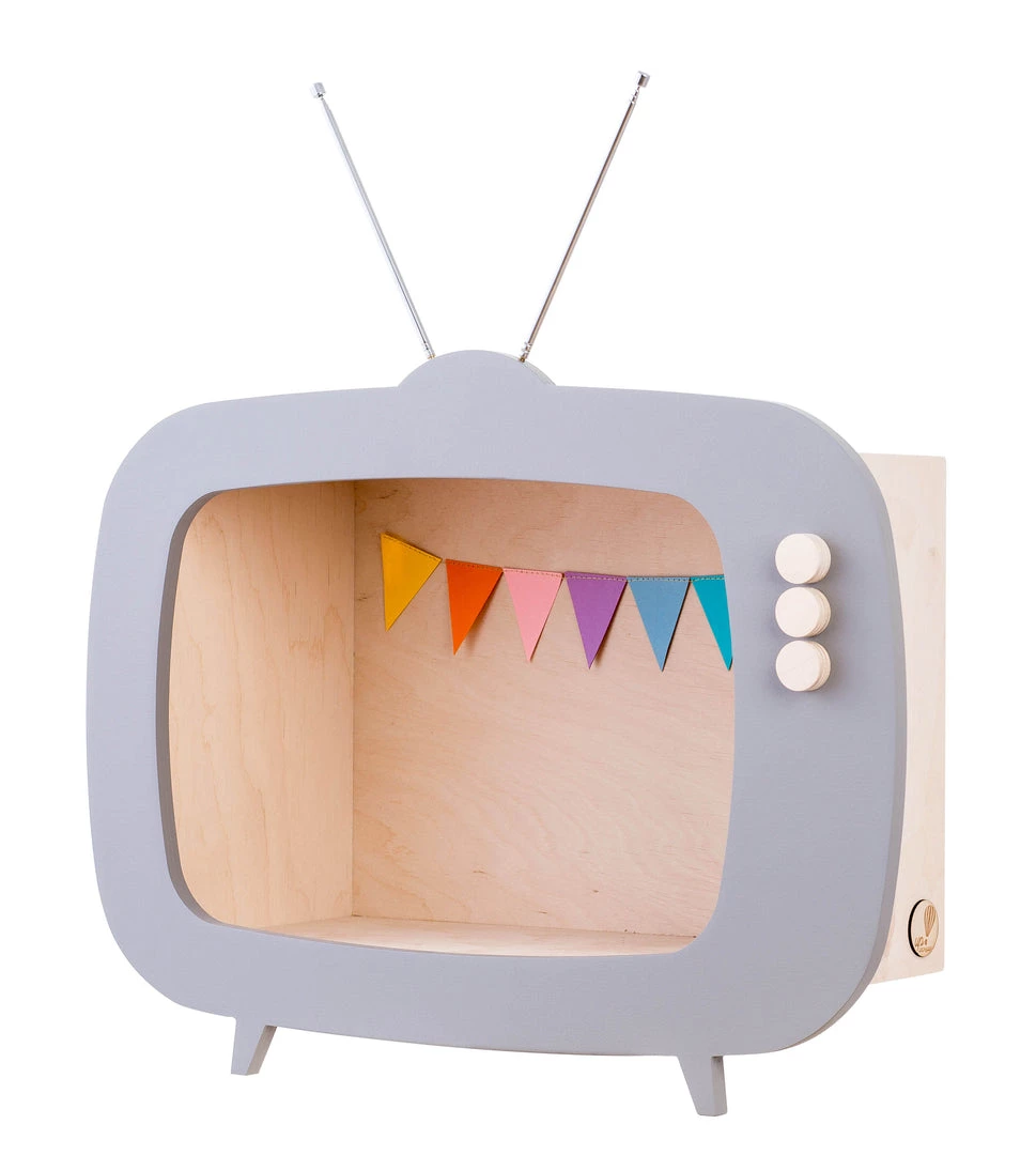 Shelving Up Warsaw Kids TV Wooden Shelf - Dusty Grey 9 Shelving Up Warsaw Kids TV Wooden Shelf - Dusty Grey