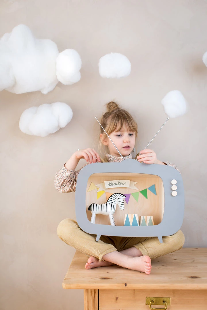 Shelving Up Warsaw Kids TV Wooden Shelf - Dusty Grey 4 Shelving Up Warsaw Kids TV Wooden Shelf - Dusty Grey