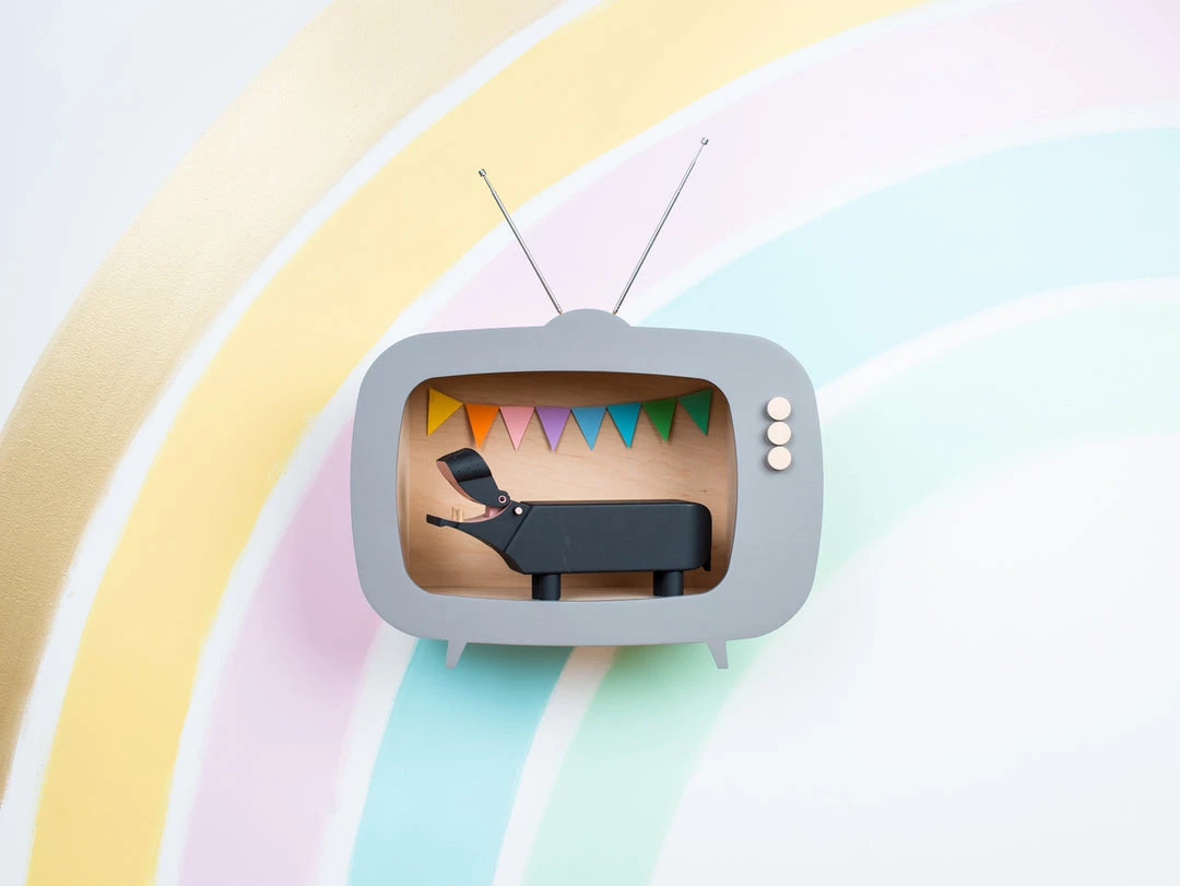 Shelving Up Warsaw Kids TV Wooden Shelf - Dusty Grey 8 Shelving Up Warsaw Kids TV Wooden Shelf - Dusty Grey