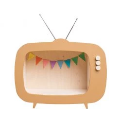 Shelving Up Warsaw Kids TV Wooden Shelf - Caramel