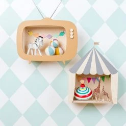 Shelving Up Warsaw Kids TV Wooden Shelf - Caramel