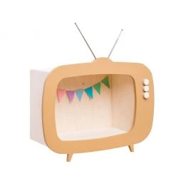 Shelving Up Warsaw Kids TV Wooden Shelf - Caramel