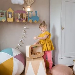 Shelving Up Warsaw Kids TV Wooden Shelf - Caramel