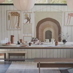 Prints & Wall Art OYOY Follow The Rainbow Wall Rug In Choko