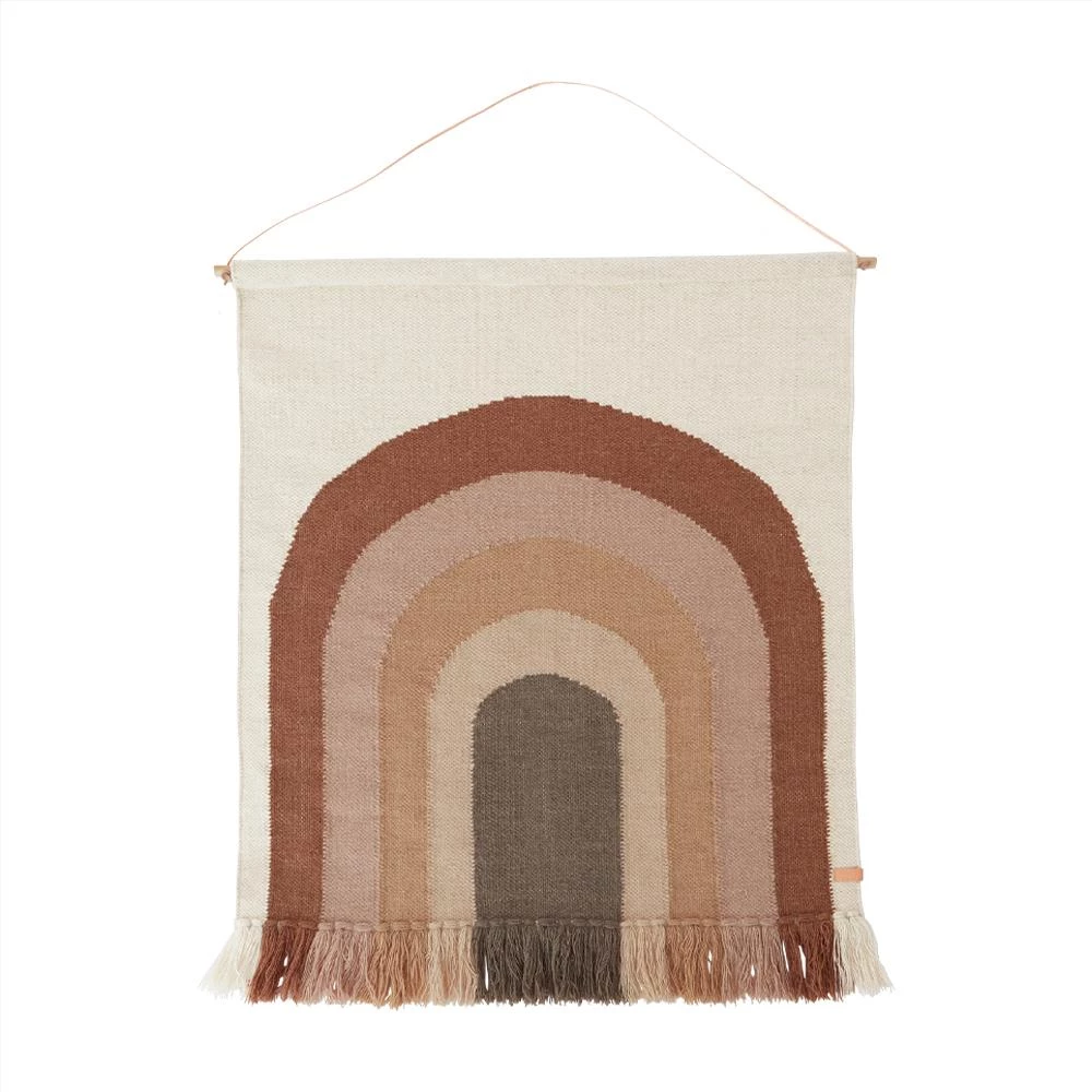 Prints & Wall Art OYOY Follow The Rainbow Wall Rug In Choko 3 Prints & Wall Art OYOY Follow The Rainbow Wall Rug In Choko