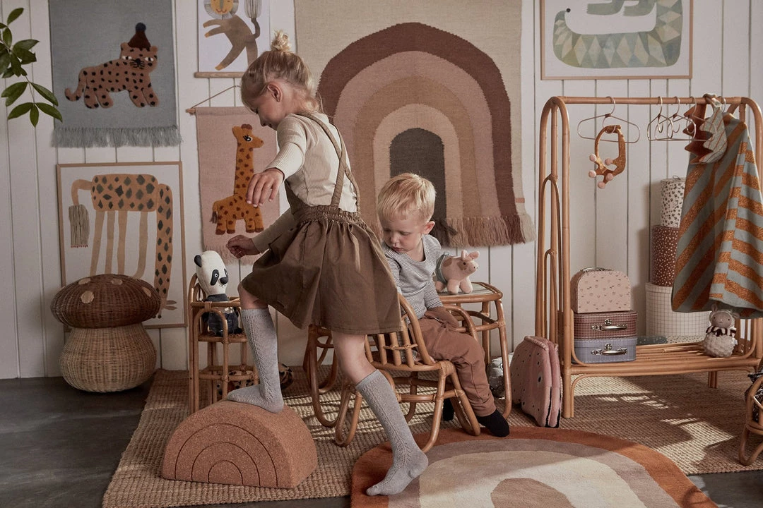 OYOY Rainbow Rug In Choko 7 OYOY Rainbow Rug In Choko