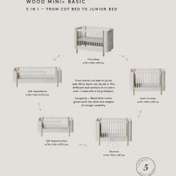Oliver Furniture Wood Mini+ Cot Bed (0-9yrs) - White/Oak