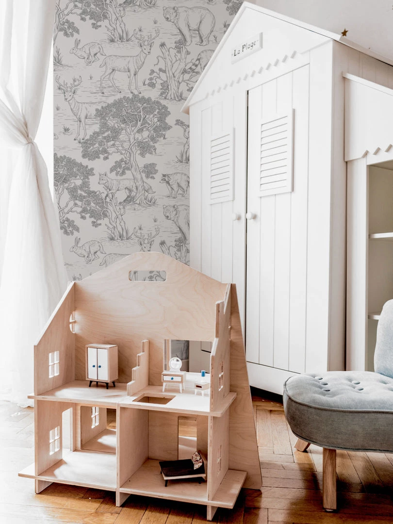 Dekornik Kids Wallpaper Woodland Animals - White Wallpaper 4 Dekornik Kids Wallpaper Woodland Animals - White Wallpaper