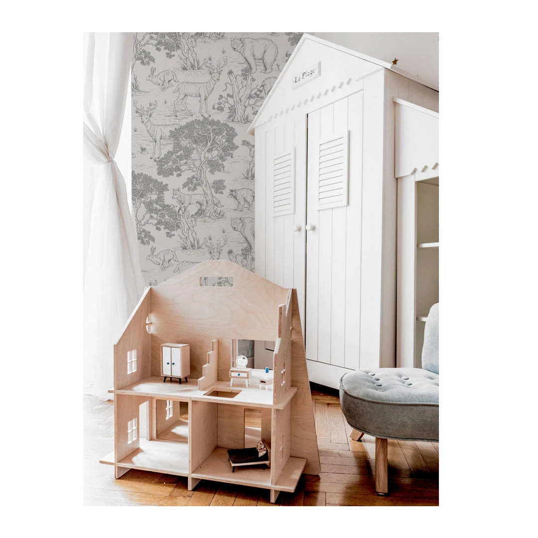 Dekornik Kids Wallpaper Woodland Animals - White Wallpaper 5 Dekornik Kids Wallpaper Woodland Animals - White Wallpaper