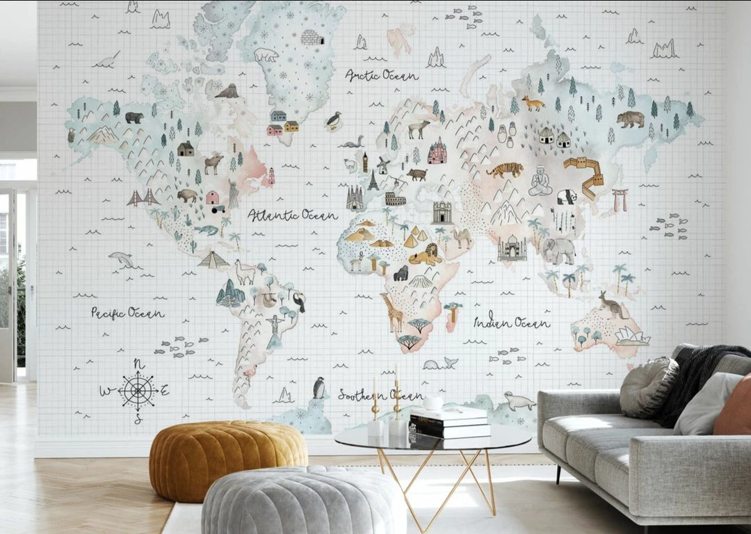 Photowall Kids Custom Wall Mural - Travel The World 5 Photowall Kids Custom Wall Mural - Travel The World