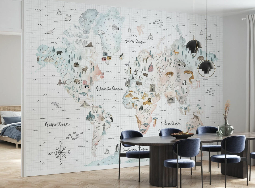 Photowall Kids Custom Wall Mural - Travel The World 6 Photowall Kids Custom Wall Mural - Travel The World