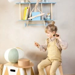 Up Warsaw Airplane Wooden Shelf - Blue Shelving