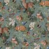 Kids Wallpaper Jimmy Cricket Wallpaper - Woodlands Dusty Blue