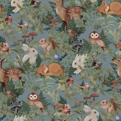 Kids Wallpaper Jimmy Cricket Wallpaper - Woodlands Dusty Blue