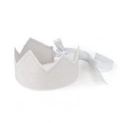 COTTON & SWEETS Personalised Linen Crown - Light Grey Build Your Own Gift Hamper