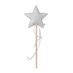 COTTON & SWEETS Gifts For Kids 3 Years + Linen Magic Wand - Light Grey