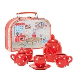 Moulin Roty Red Spotted Ceramic Tea Set