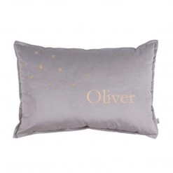 MALOMI KIDS NEW ARRIVALS Personalised Luxury Velvet Cushion - Grey