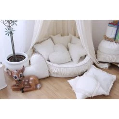 Cushions Cotton & Sweets Square Lace Cushion - Boho Vanilla